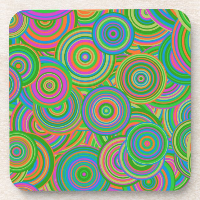 Dessous-de-verre cercles rétro (Devant)