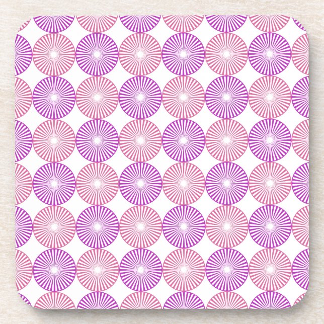 Dessous-de-verre Cercles rose et violet motif (Devant)