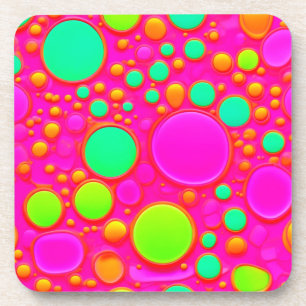 Dessous-de-verre Cercles roses et verts