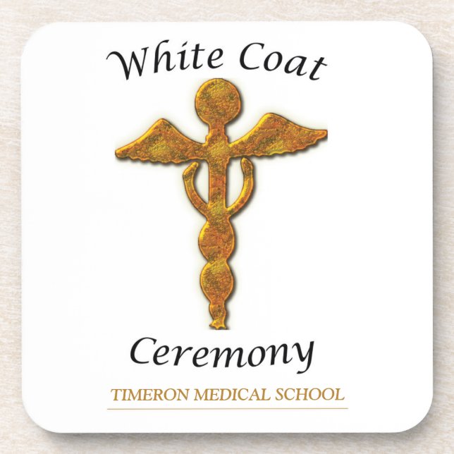 Dessous-de-verre Cérémonie de la robe blanche Or Médicale, cadeau C (Devant)