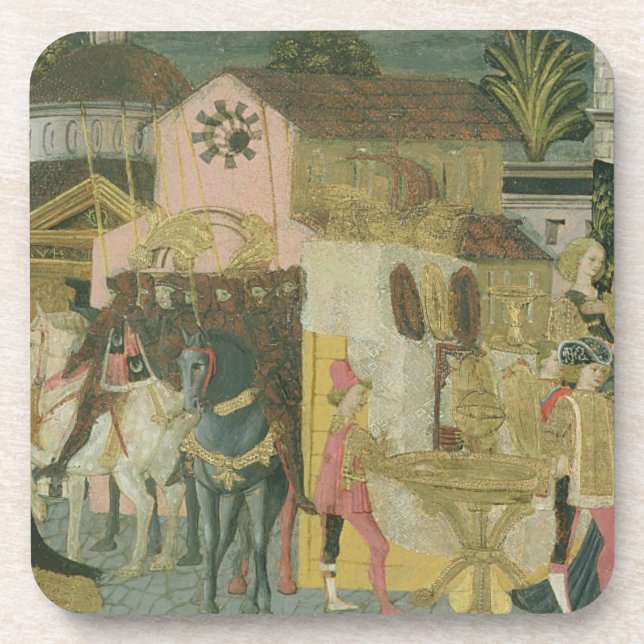 Dessous-de-verre Cérémonie de mariage peinte sur le panneau de (Devant)