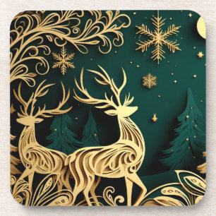 Dessous-de-verre Cerfs baroques d'hiver