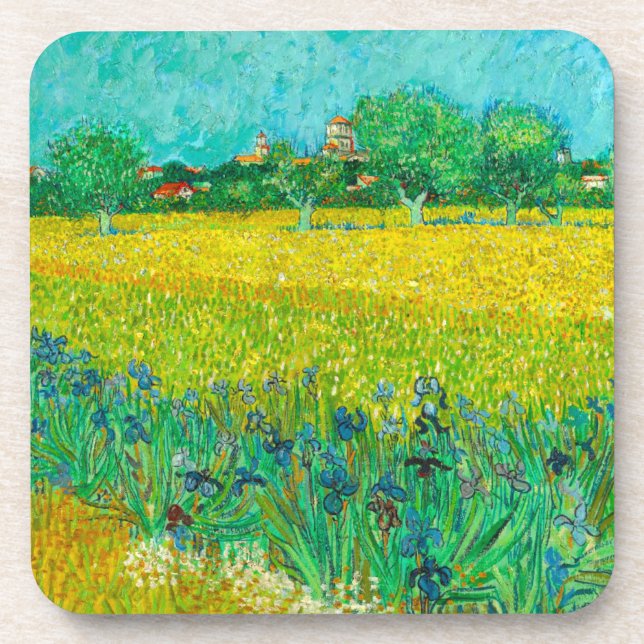 Dessous-de-verre Champ de Van Gogh avec Iris près d'Arles (Devant)