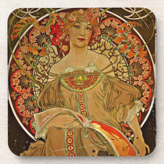 Dessous-de-verre Champagne GIrl c1897 (Devant)
