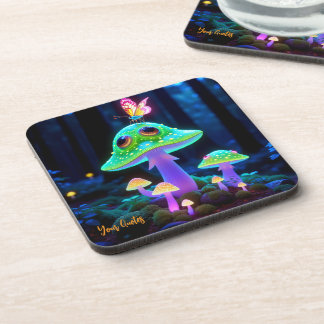 Dessous-de-verre Champignon et Papillon Fantastiques Luminescents E