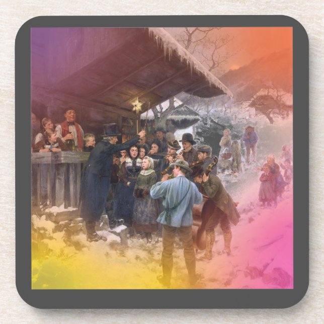 Dessous-de-verre Chanteurs de Carol dans les temps victoriens scène (Devant)