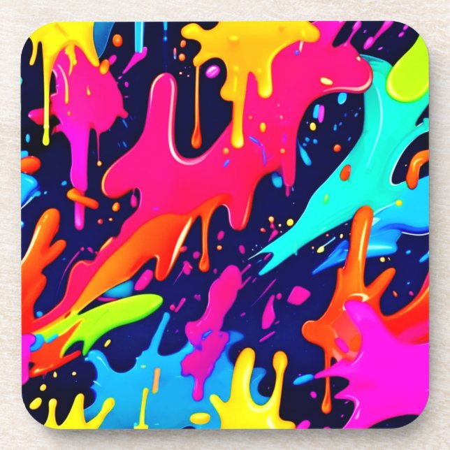 Dessous-de-verre Chaos de couleurs à la goutte (Devant)