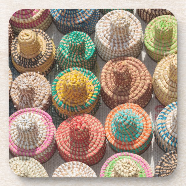 Dessous-de-verre Chapeaux Tissés Colorés (Devant)