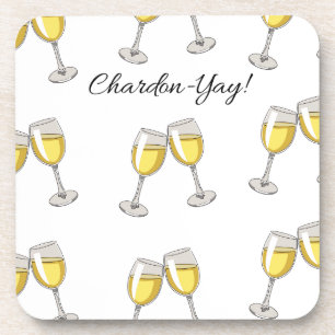 Dessous-de-verre Chardon-Yay ! Lunettes blanches !