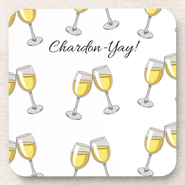 Dessous-de-verre Chardon-Yay ! Lunettes blanches ! (Devant)