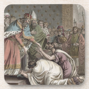 Dessous-de-verre Charlemagne (742-814) reçoit les ambassadeurs pou