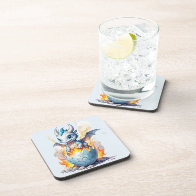 Dessous-de-verre Charmeur Dragon Bleu Feu de Givre (Côté Droit)