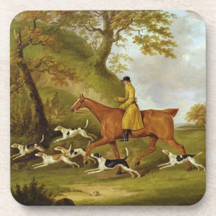Dessous-de-verre Chasseur et chiens, 1809 (huile sur la toile)