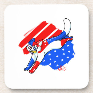Dessous-de-verre Chat 4 juillet patriotique