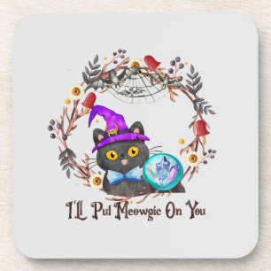Dessous-de-verre Chat aux sorcières mignonne et Punny