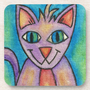 Dessous-de-verre Chat Chaton Rose Violet