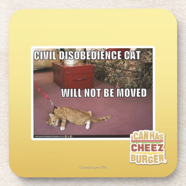 Dessous-de-verre Chat de désobéissance civile (Devant)