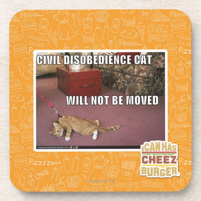 Dessous-de-verre Chat de désobéissance civile (Devant)