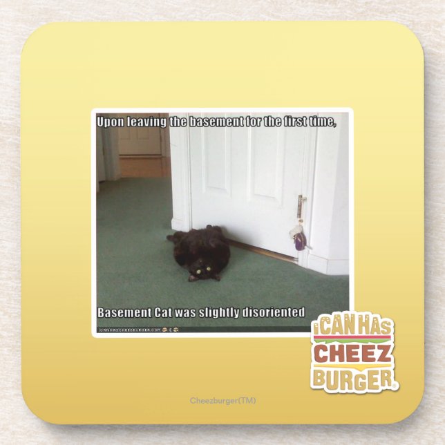 Dessous-de-verre Chat de sous-sol, légèrement désorienté (Devant)