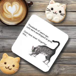 Dessous-de-verre Chat égyptien Mau Gris Fantaisiste Humoristique