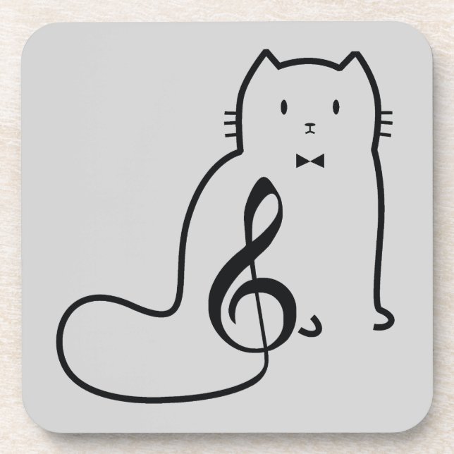 DESSOUS-DE-VERRE CHAT ET NOTE DE MUSIQUE (Devant)