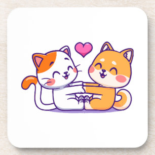 Dessous-de-verre Chat et Shiba Inu