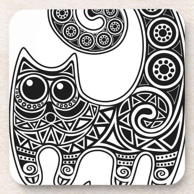 Dessous-de-verre Chat floral (Devant)