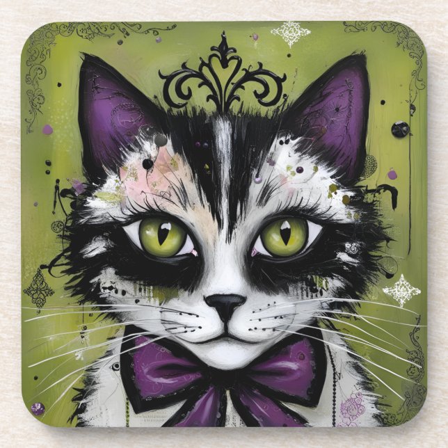 Dessous-de-verre Chat gothique (Devant)
