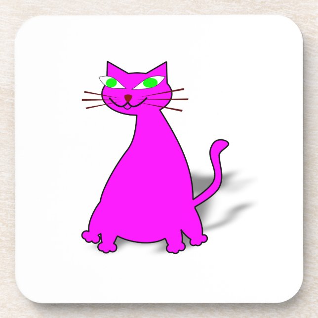 Dessous-de-verre Chat gras rose (Devant)