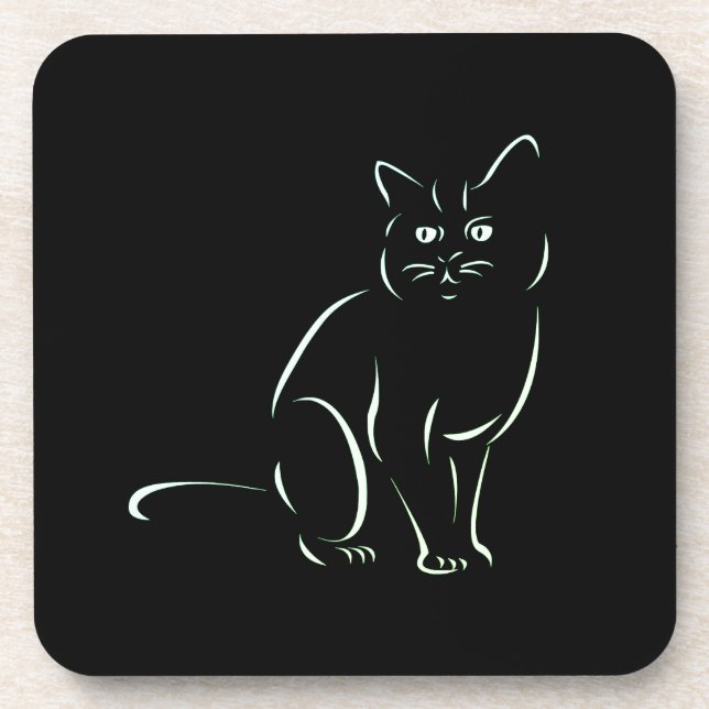 Dessous-de-verre Chat Kitty Blanc (Devant)