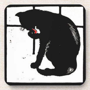 Dessous-de-verre Chat Kitty de taille victorienne en bois sur Desso