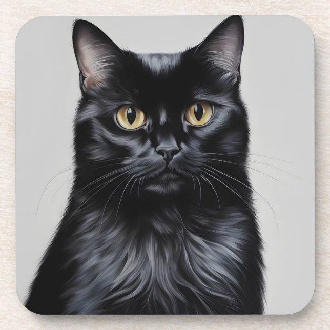 Dessous-de-verre Chat noir (Devant)