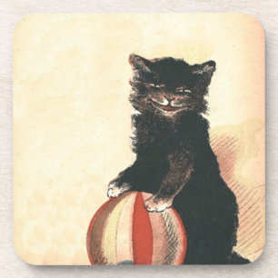 Dessous-de-verre Chat noir HALLOWEEN vintage
