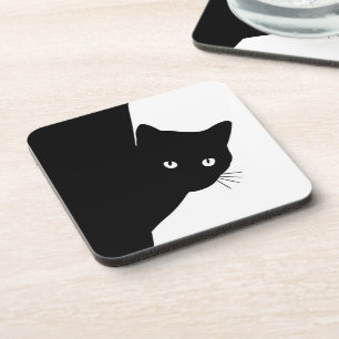 Dessous-de-verre Chat noir rusé