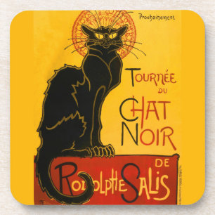 Dessous-de-verre Chat noir vintage Art Nouveau Conversation Noir St