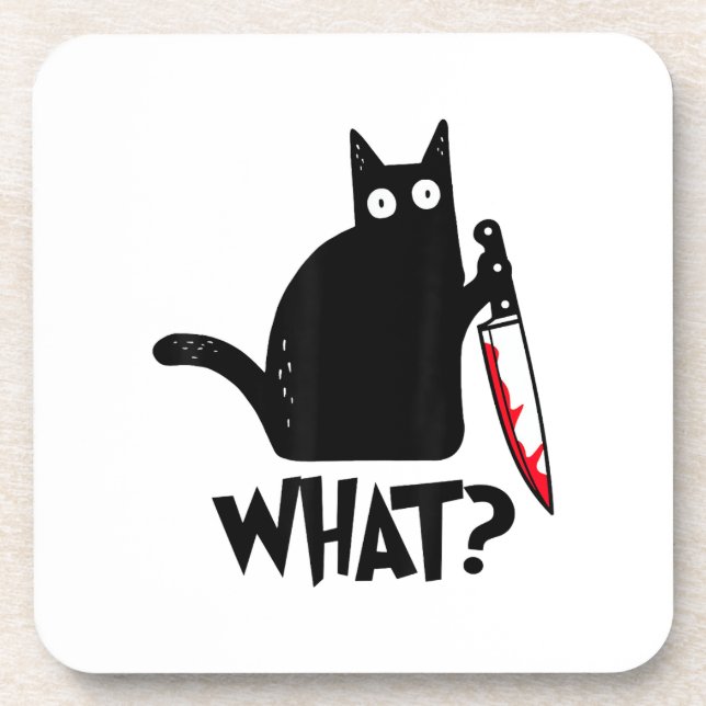 Dessous-de-verre Chat Qu'est-ce que_ Drôle Chat Noir  (Devant)