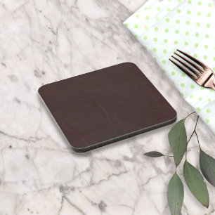Dessous-de-verre Châtaigne foncé Brown Faux Cuir