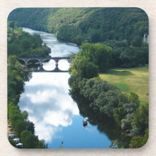 Dessous-de-verre Château Dordogne Château Rivière Pont de bateau Ea