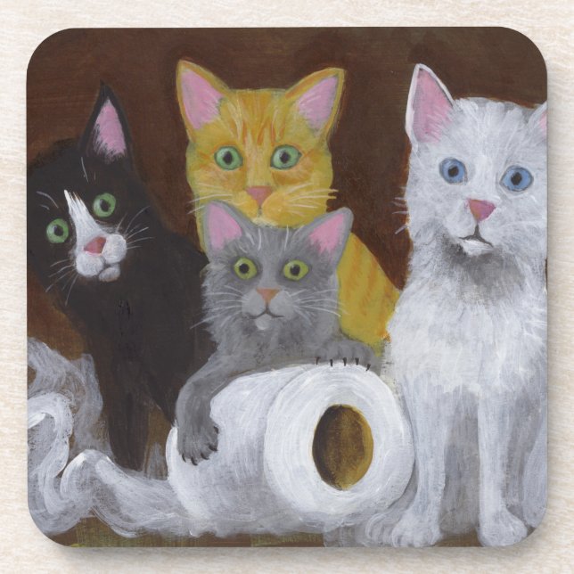 Dessous-de-verre Chatons Joueurs (Devant)