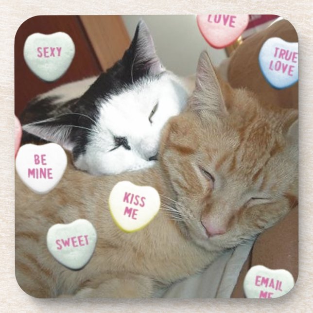 Dessous-de-verre Chats de la Saint Valentin (Devant)