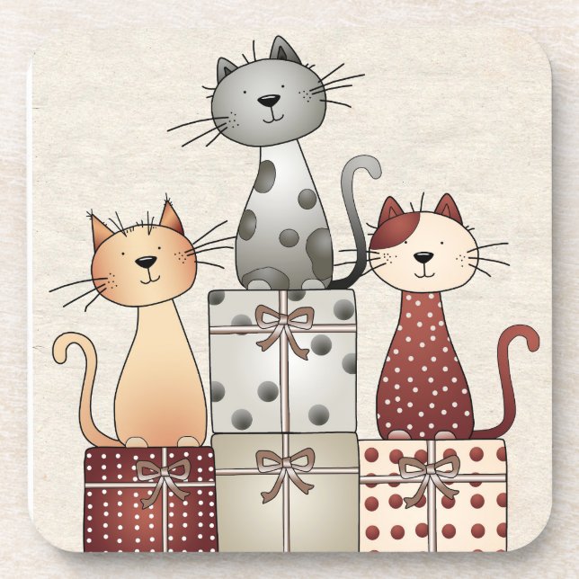 Dessous-de-verre Chats de Noël (Devant)