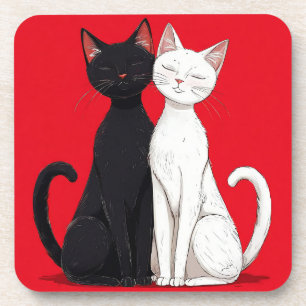 Dessous-de-verre Chats noirs et blancs
