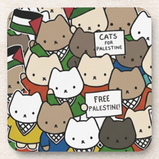 Dessous-de-verre Chats pour la Palestine – Kawaii Cats pour la Just