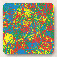 Chaud gâchis rouge jaune vert griffes crayons