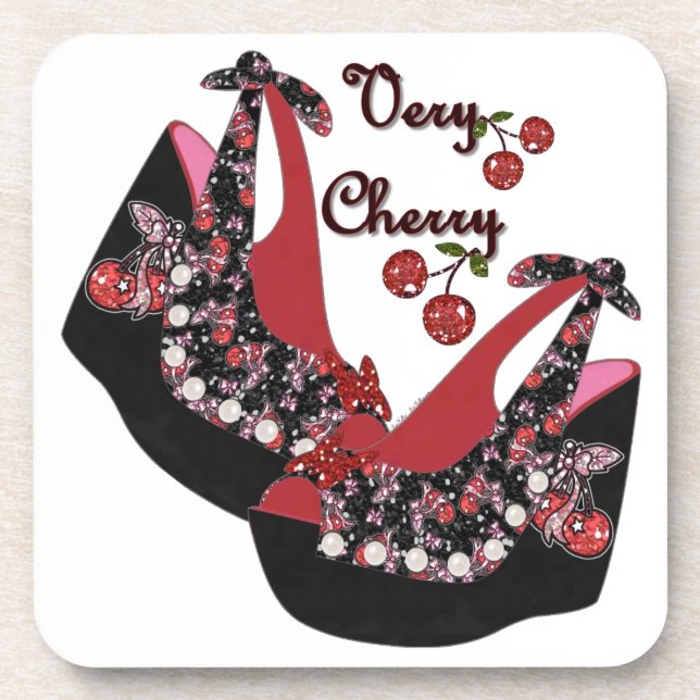 Dessous-de-verre Chaussures RAB Rockabilly Very Cherry (Devant)