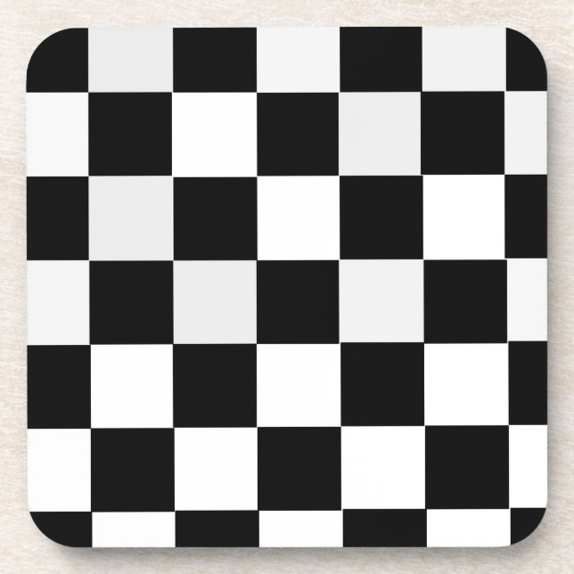 Dessous-de-verre Checkered noir et blanc (Devant)