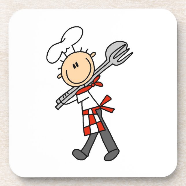 Dessous-de-verre Chef avec pince à salade (Devant)