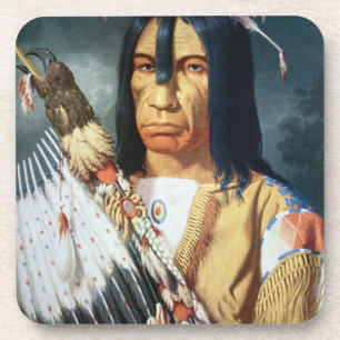 Dessous-de-verre Chef de Natif américain du peuple de Cree du