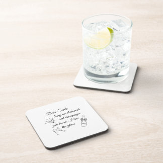 Dessous-de-verre Cher Père Noël Champagne & Diamants Dessin au Trai