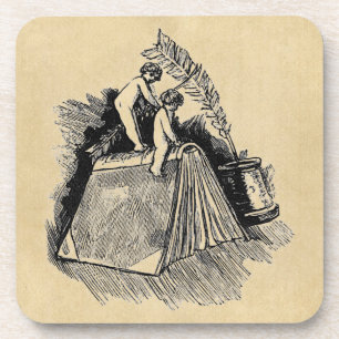 Dessous-de-verre Cherub sur le bureau d'écriture